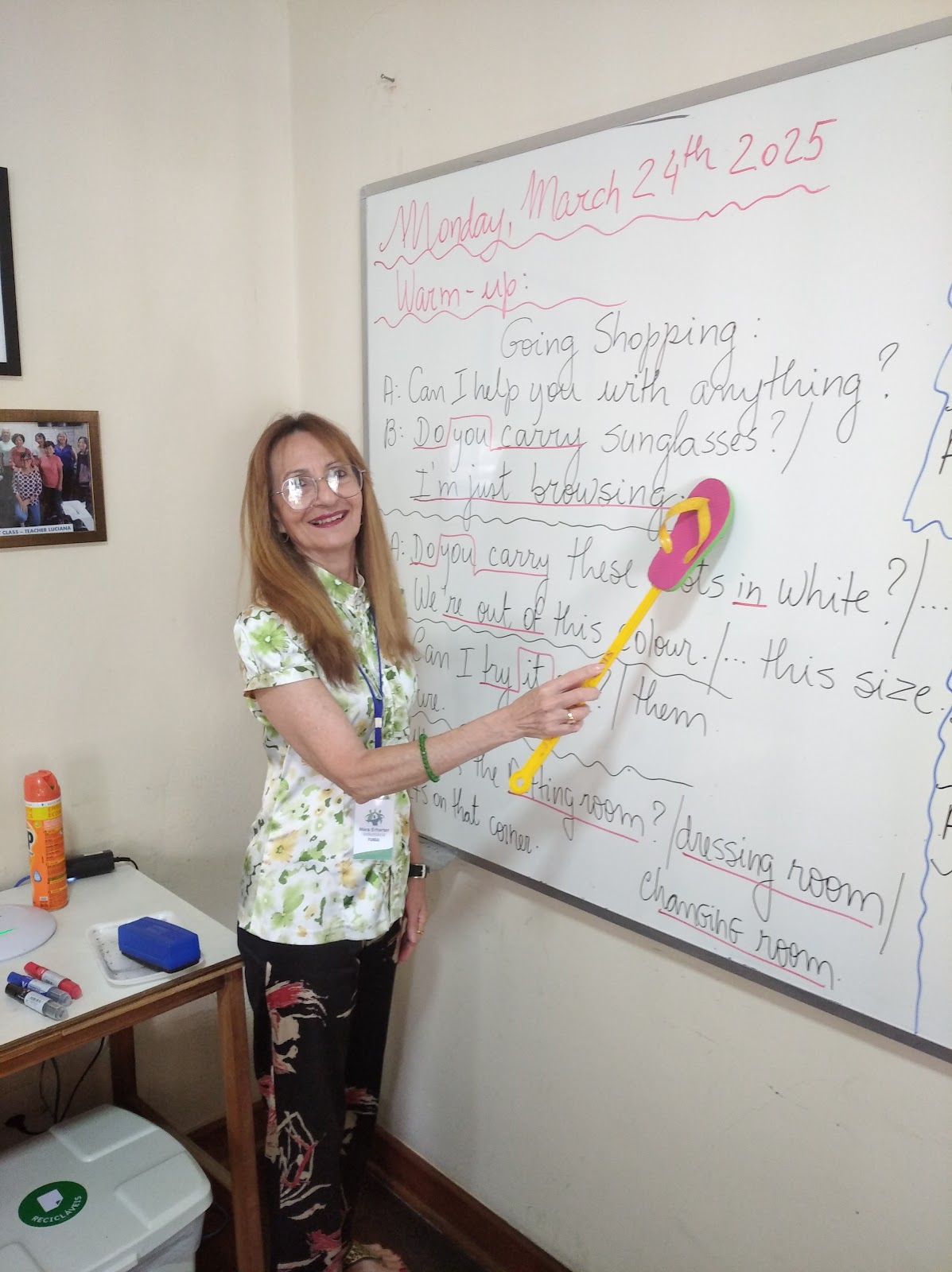 Teacher Mara in the classroom